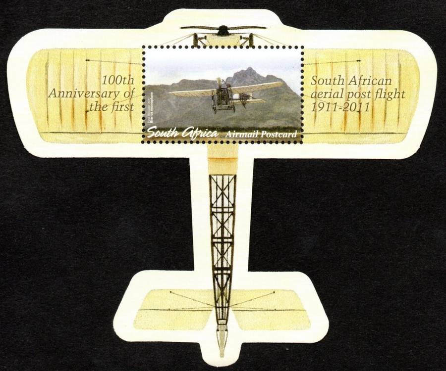 RSA 2011/10/08 100th Anniversary of first SA airmail flight Miniature Sheet