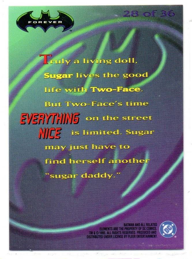 Fleer Ultra 95 DC Comics Batman Forever  - 28 Everything Nice Holograms