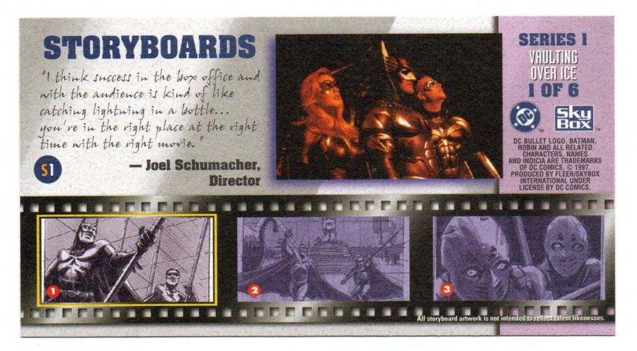SkyBox Premium 1997 DC Batman & Robin - S1 Series 1 Vaulting over ice 1/6