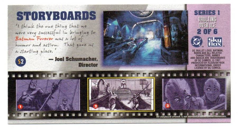 SkyBox Premium 1997 DC Batman & Robin - S1 Series 1 Vaulting over ice 2/6