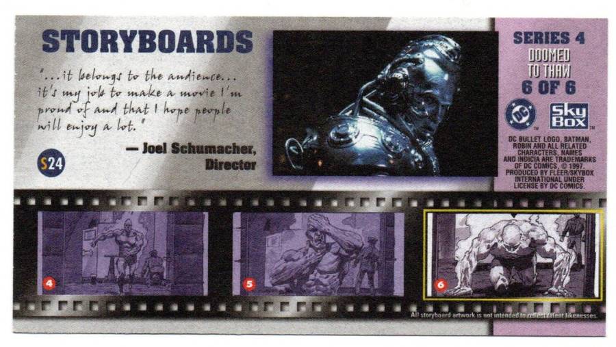 SkyBox Premium 1997 DC Batman & Robin - S4 Series 4 Doomed to thaw 6/6