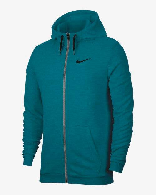 Nike Men`s Dri Fit Full Zip Training Hoodie Green CJ4317-379 - Size Medium
