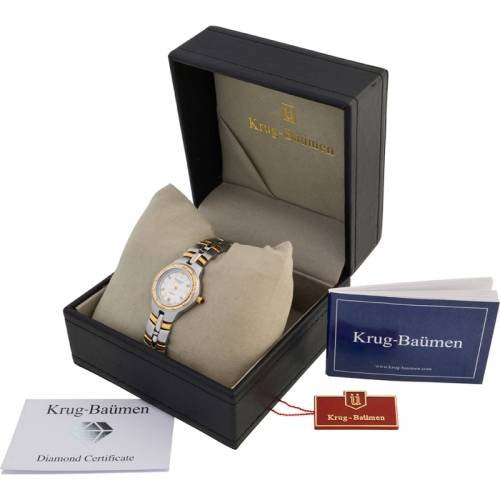 Krug Baumen Regatta 4 Diamond White Dial Two Tone Strap 2614DL