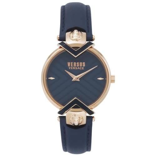Brand New Versus Versace Mabillon Navy Leather Watch
