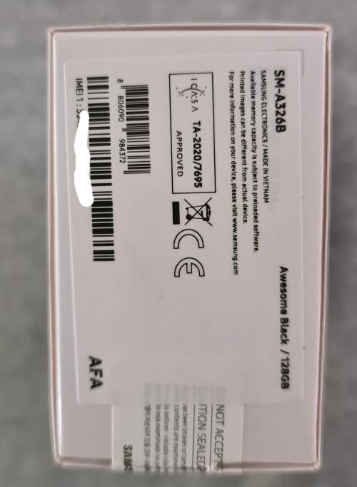 Brand New Samsung Galaxy A32 5G 128GB 2021 Single SIM - Awesome Black (Open Box)
