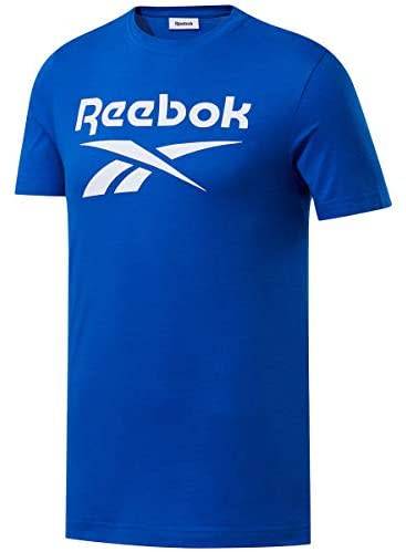 REEBOK Men`s Graphic Series Stacked Tee Humble Blue FP9144 - Size Large