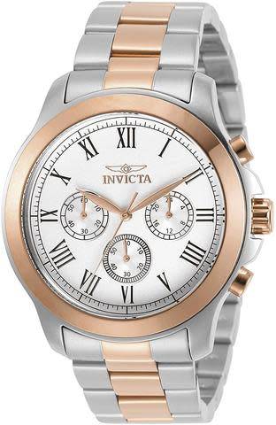 Invicta Men`s Specialty 44mm Steel and Rose Gold Tone Stainless Steel Chronograph Quartz Watch, Two