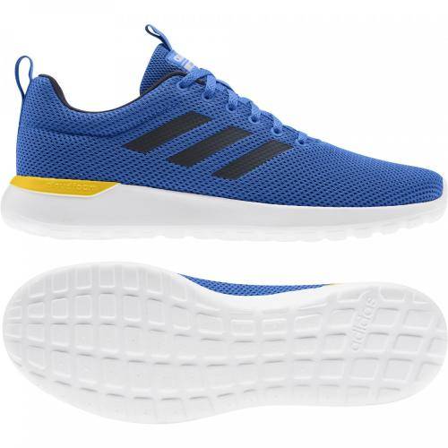 ADIDAS Men`s Lite Racer CLN Sneakers Sky Blue/Navy/ Yellow/White EG3138 - Size 12