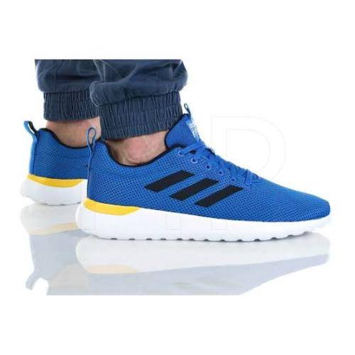 ADIDAS Men`s Lite Racer CLN Sneakers Sky Blue/Navy/ Yellow/White EG3138 - Size 12