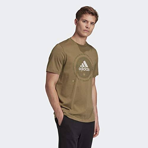 ADIDAS Men`s Universal Emblem Graphic Tee Cargo EW2871 - Size Large