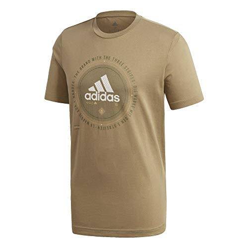 ADIDAS Men`s Universal Emblem Graphic Tee Cargo EW2871 - Size Large