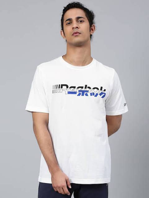 REEBOK Men`s Meet You There Short Sleeve Tee White EV5740 - Size Large