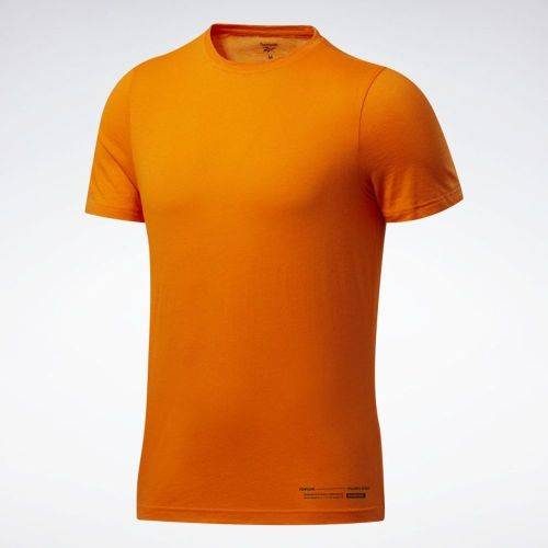 REEBOK Men`s Edgeworks Graphic Tee High Vis Orange FU2914 - Size Large