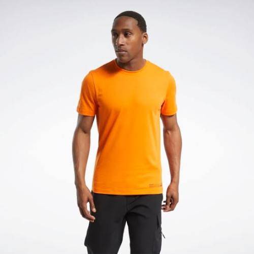 REEBOK Men`s Edgeworks Graphic Tee High Vis Orange FU2914 - Size Large