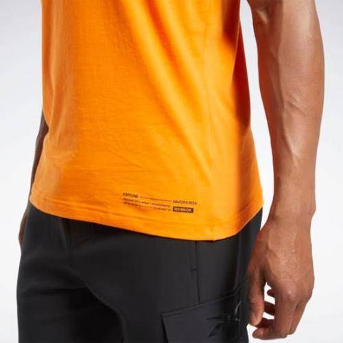 REEBOK Men`s Edgeworks Graphic Tee High Vis Orange FU2914 - Size Large