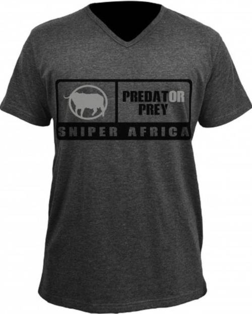 SNIPER AFRICA Predator Men`s Regular Melange Tshirt Charcoal - Size L