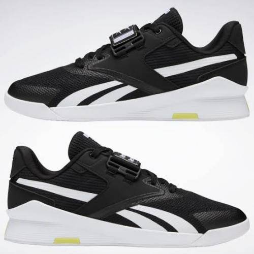 REEBOK Men`s Lifter PR II Shoes Black/White/Chartreuse FU9444 - Size 10