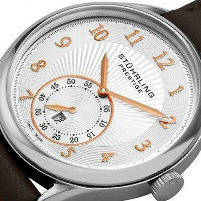 *Retail R10610*  STUHRLING Men`s Prestige 171B3 331K2 Swiss Adamant Auto Date Brown Strap Watch