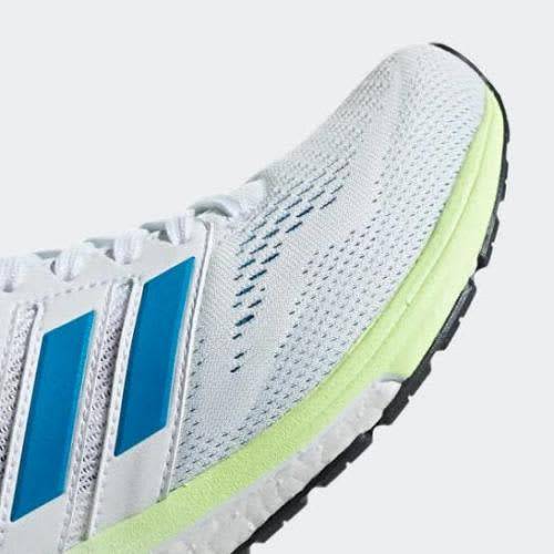 Adidas Women`s Adizero Boston 7 Shoes B37385 Cloud White/Shock Cyan/Hi-Res Yellow - Size 4