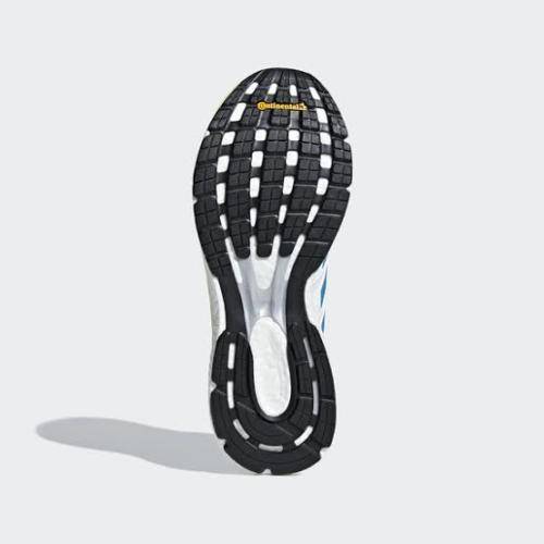 Adidas Women`s Adizero Boston 7 Shoes B37385 Cloud White/Shock Cyan/Hi-Res Yellow - Size 4