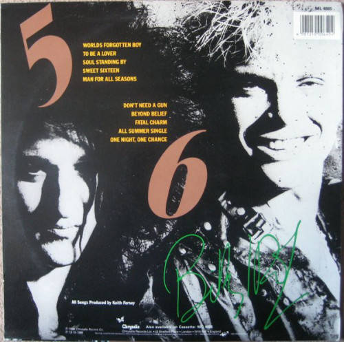 Billy Idol  Whiplash Smile  Chrysalis  ML 4865 (G)(NM)