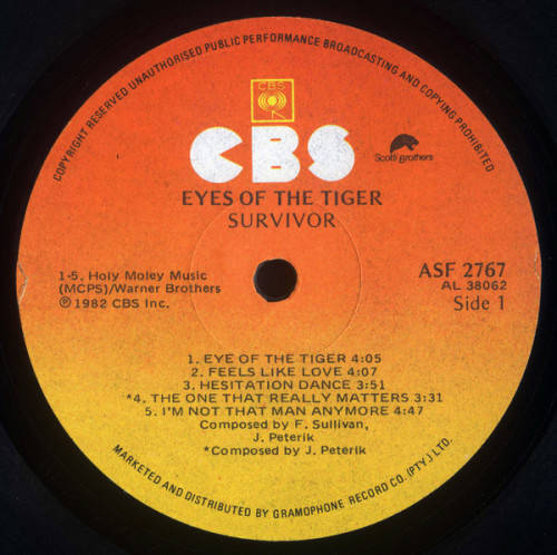 Survivor  Eye Of The Tiger - Survivor  Eye Of The Tiger - (VG)(NM)