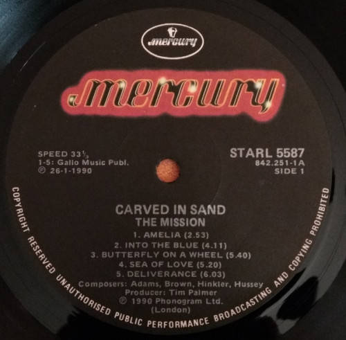 The Mission  Carved In Sand -  Mercury  STARL 5587 (VG)(VG)