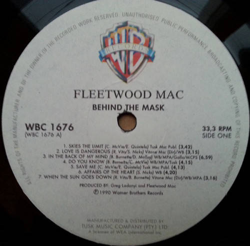 Fleetwood Mac  Behind The Mask -  Warner Bros. Records  WBC 1676 (NM)(NM)