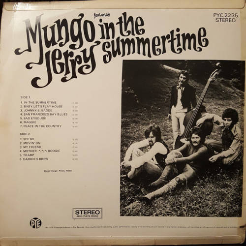 Mungo Jerry  `In The Summertime` -  Pye Records  PYC2235 - (VG)(G) Limited edition LP