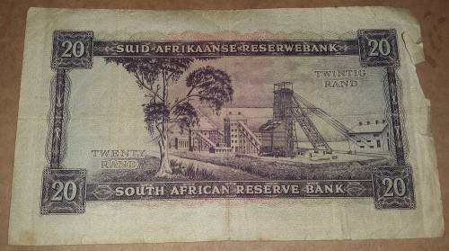 VERY OLD SOUTH AFRICA TWENTY RAND BANK NOTE @ LOW START R1 AUCTION