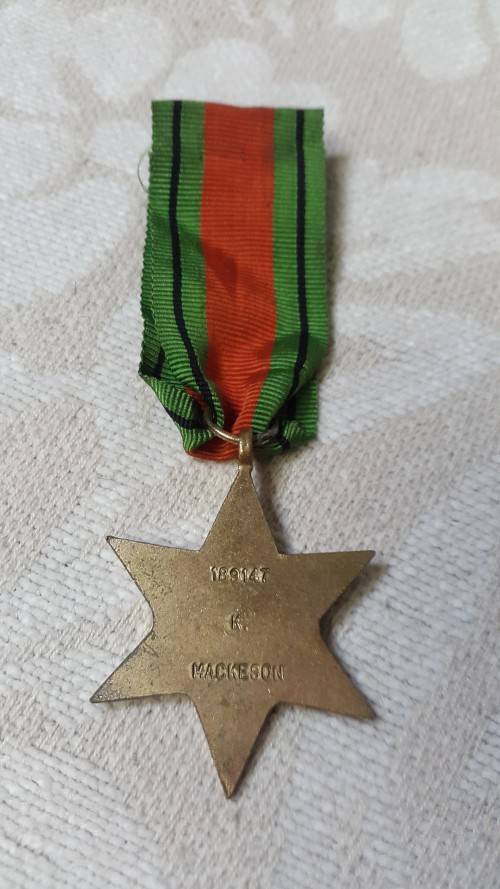 THE 1939 - 1945 STAR TO K MACKESON @ LOW START R1 AUCTION