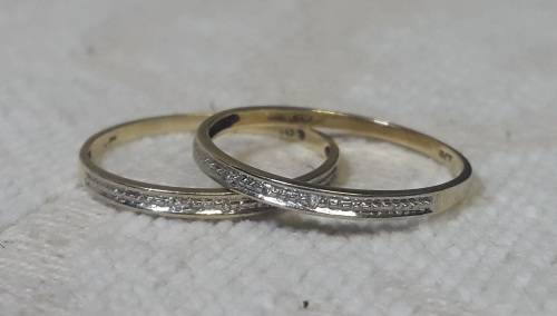 2X LADIES 9CT GOLD RINGS WEDDING BANDS SIZE T