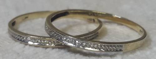 2X LADIES 9CT GOLD RINGS WEDDING BANDS SIZE T