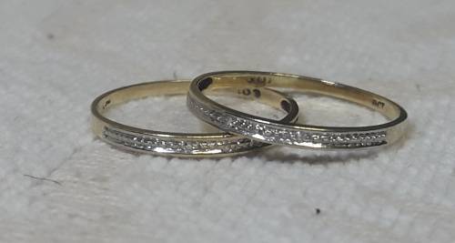 2X LADIES 9CT GOLD RINGS WEDDING BANDS SIZE T