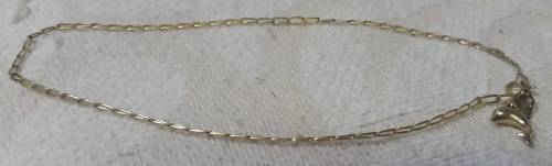 LADIES 9CT GOLD ANKLE BRACELET WITH DOLPHYN
