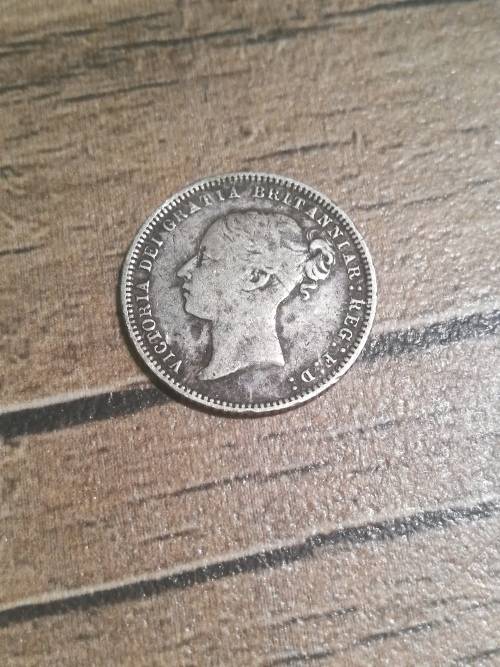 British six pence coin, 1871