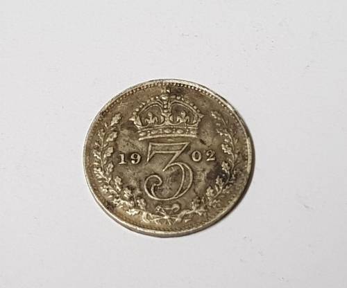 BRITISH 1902 THREEPENCE COIN