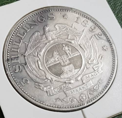 Z.A.R 5 SHILLINGS 1892 J5
