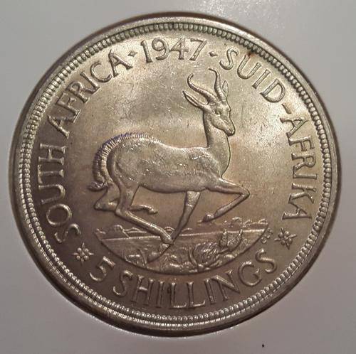 1947 SOUTH AFRICA SILVER 5 SHILLINGS - UNION OF SOUTH AFRICA