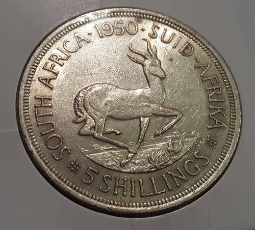 1950 SOUTH AFRICA 5 SHILLINGS - SILVER - UNION OF SOUTH AFRICA