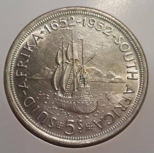 1952 SOUTH AFRICA 5 SHILLINGS - SILVER - UNION OF SOUTH AFRICA