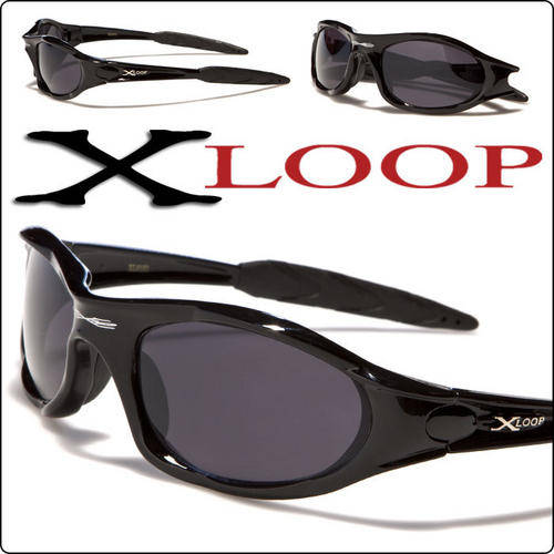 X-Loop Sport Wrap Around Mens Designer Sunglasses Black