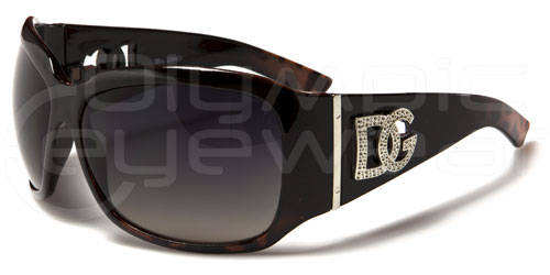 Oversized Womens DG Sunglasses Black & Brown Brand New