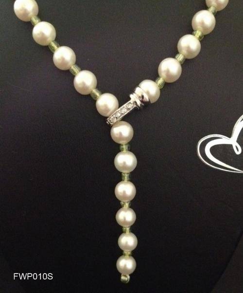 Ivory-Cream Freshwater Pearl Necklace Inter-Linked with Miyuki Seed Beads.