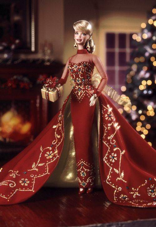 Barbie Collector Limited Edition Holiday Gift Handpainted PORCELAIN Barbie Doll 1998 w/Shipper