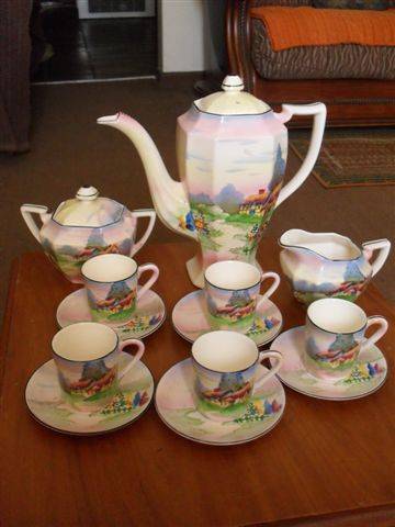 VICTORIAN COUNTRY DESIGN COFFEE/DEMITASSE SET !!!!