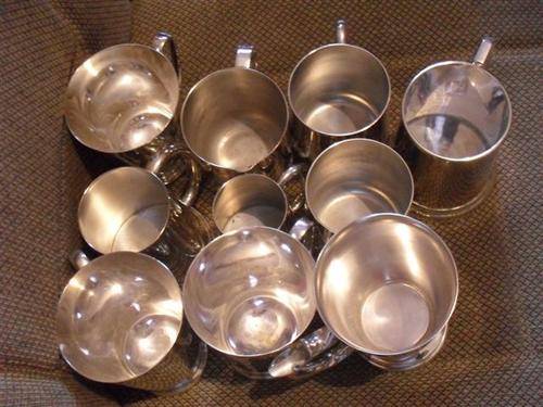 10 VARIOUS SHAPE AND SIZE EPNS/SPMUGS