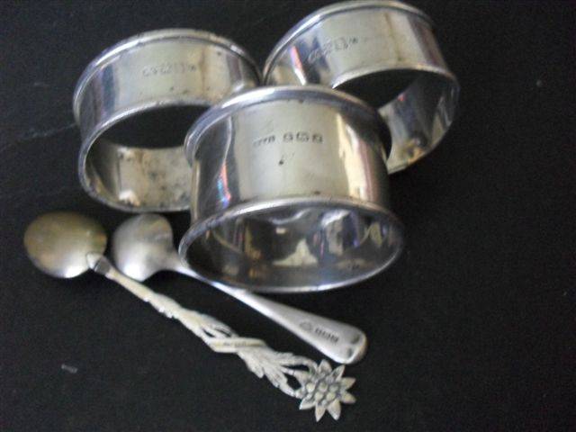 SOME HALLMARKED AND USA SILVER ITEMS ...SEE MARKINGS......