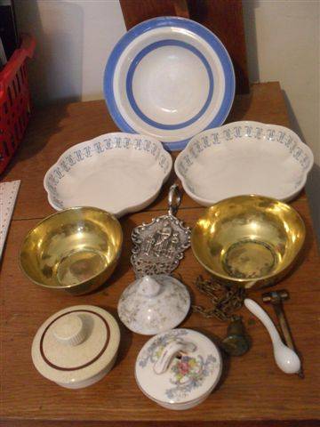 SOME BRASS BOWLS AND DESSERT BOWLS (ALL BACKSTAMPED ) ETC ETC ETC
