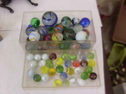 COOL COLLECTION OF VINTAGE/HAND BLOWN  AND OTHER MARBLES.....